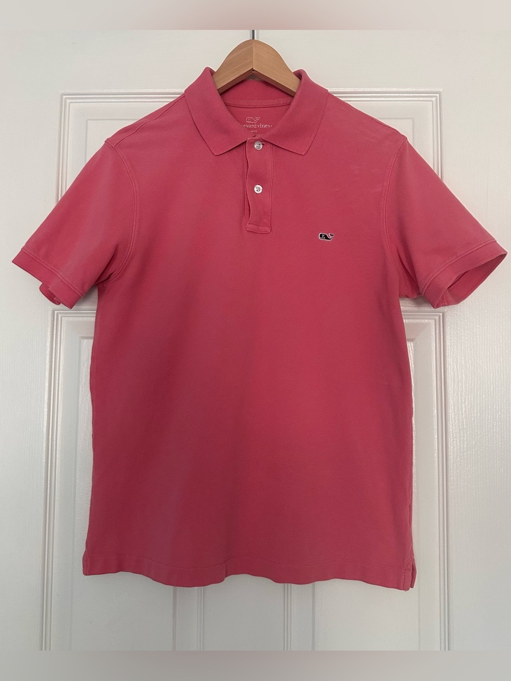 Vineyard Vines Men's Slim Fit 100% Cotton Polo Shirt - Coral Pink - Size S